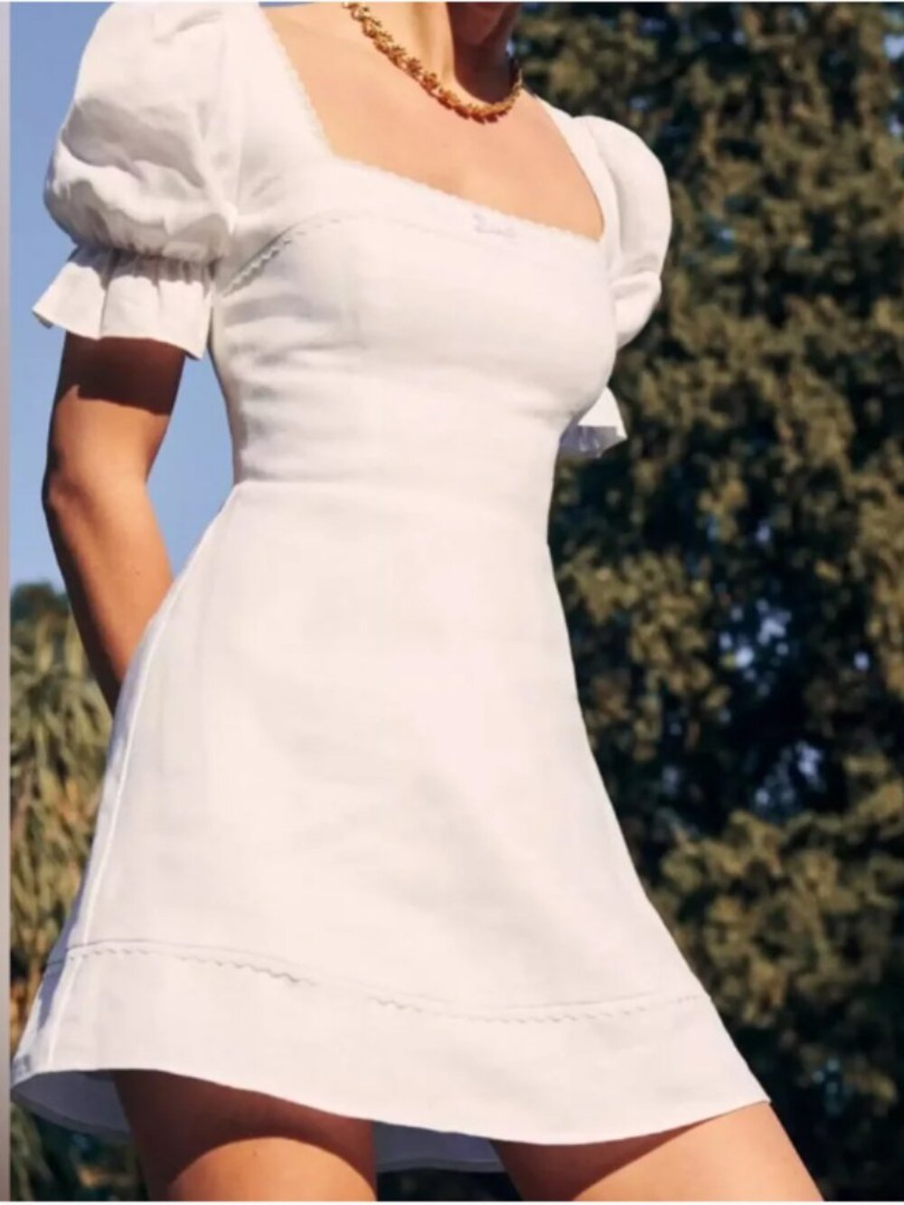 Reformation Evianna mini linen dress